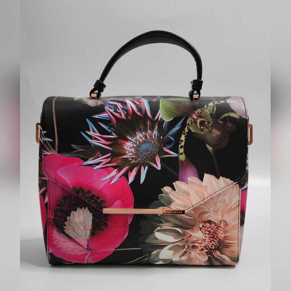 TED BAKER LONDON NEON POPPY LARGE ENVELOPE HANDBAG W/ROSE GOLD ACCENTS